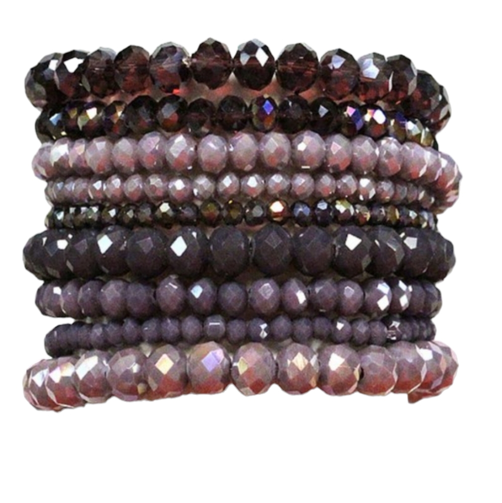 Purple Beaded Gorgeous Bracelet Stack NWT